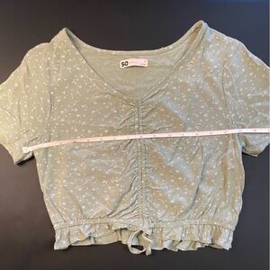 SO Sage Floral Top- Size M